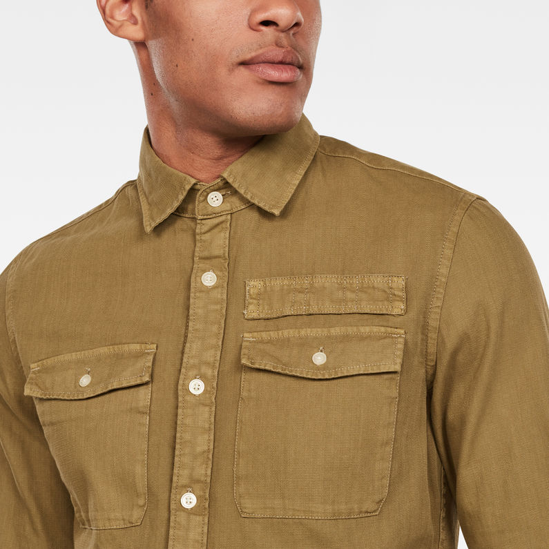 G-Star RAW® Lepton Slim Overhemd Groen detail shot