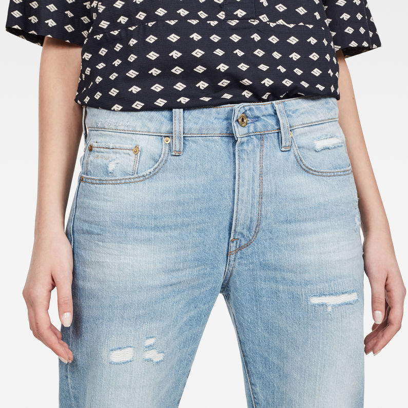 G-STAR® 3301 Ripped  Mid Boyfriend Jeans Lichtblauw