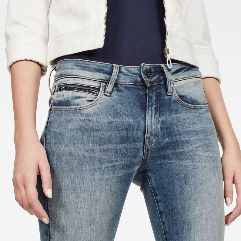 G-STAR® 3301 Studs Mid Skinny Jeans Midden blauw detail shot