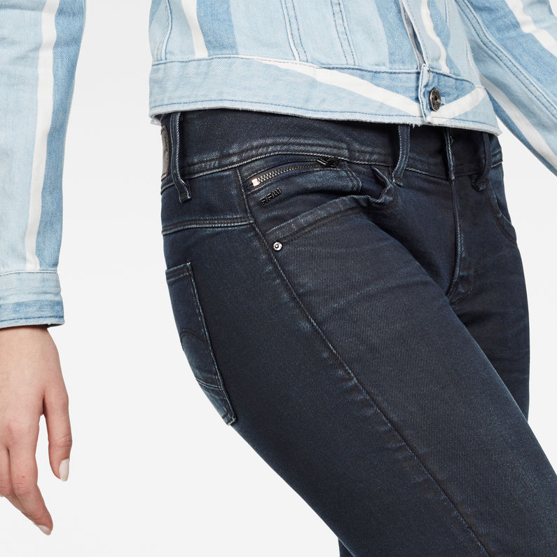 G-Star RAW® Lynn Mid Skinny Jeans Midden blauw detail shot