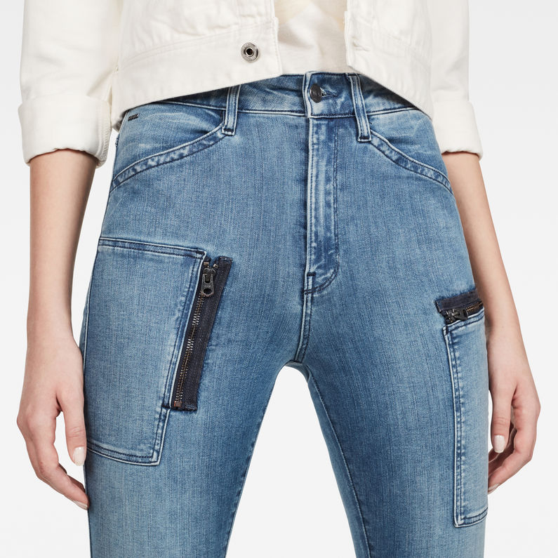 G-Star RAW® G-Star Shape Powel High Super Skinny Jeans ミディアムブルー detail shot