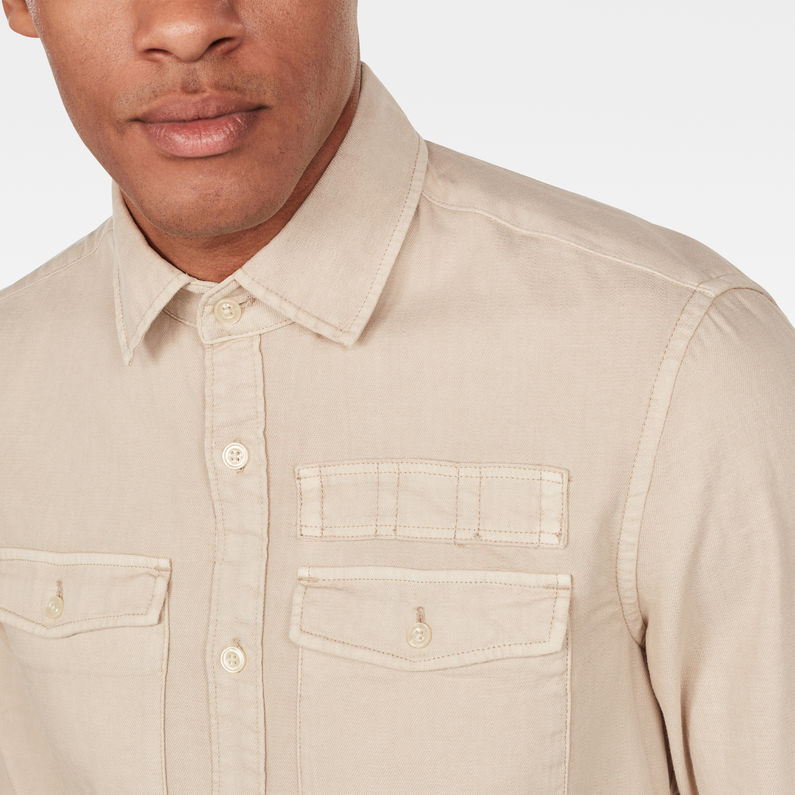 G-STAR® Lepton Slim Shirt Beige detail shot