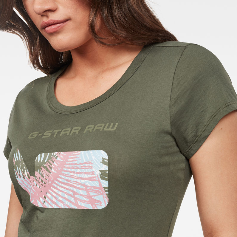 G-Star RAW® Graphic 18 Slim T-Shirt Green detail shot