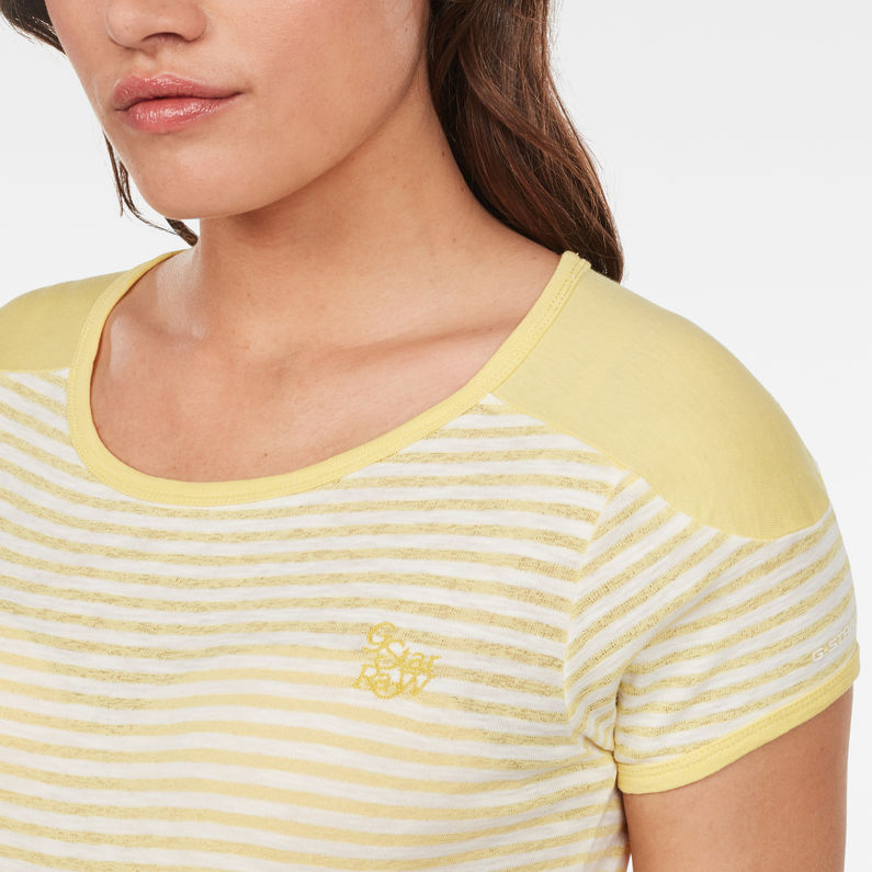 G-Star RAW® Ringer Slim T-Shirt Yellow detail shot