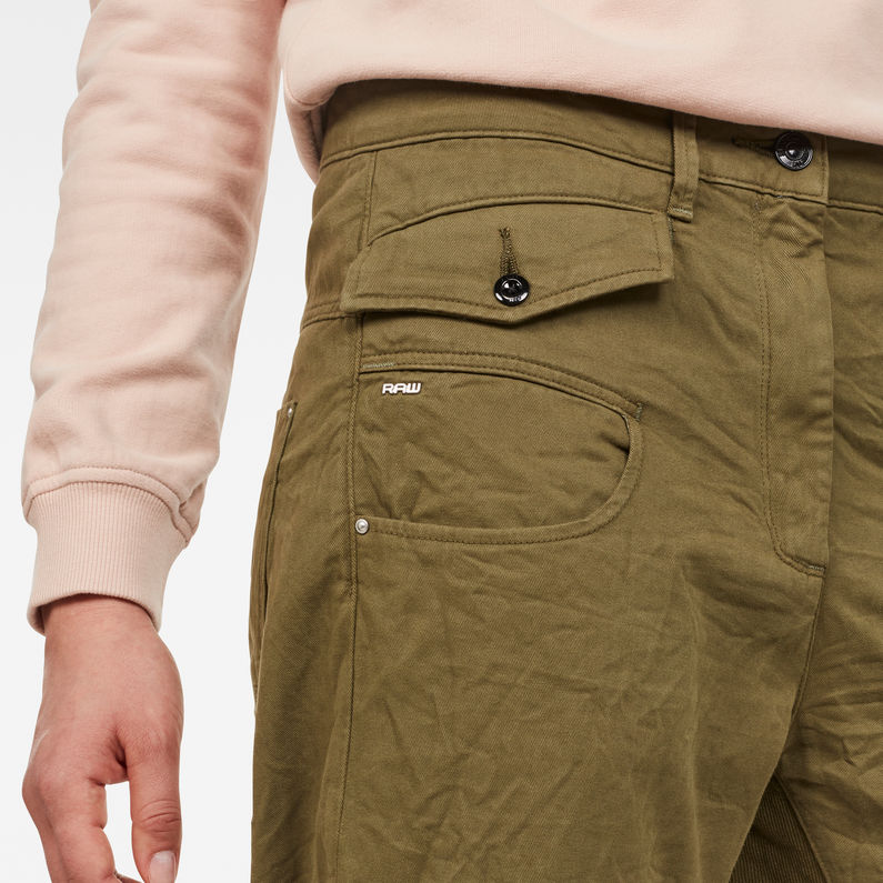 G-Star RAW® Army Radar Mid Boyfriend Trousers Green detail shot