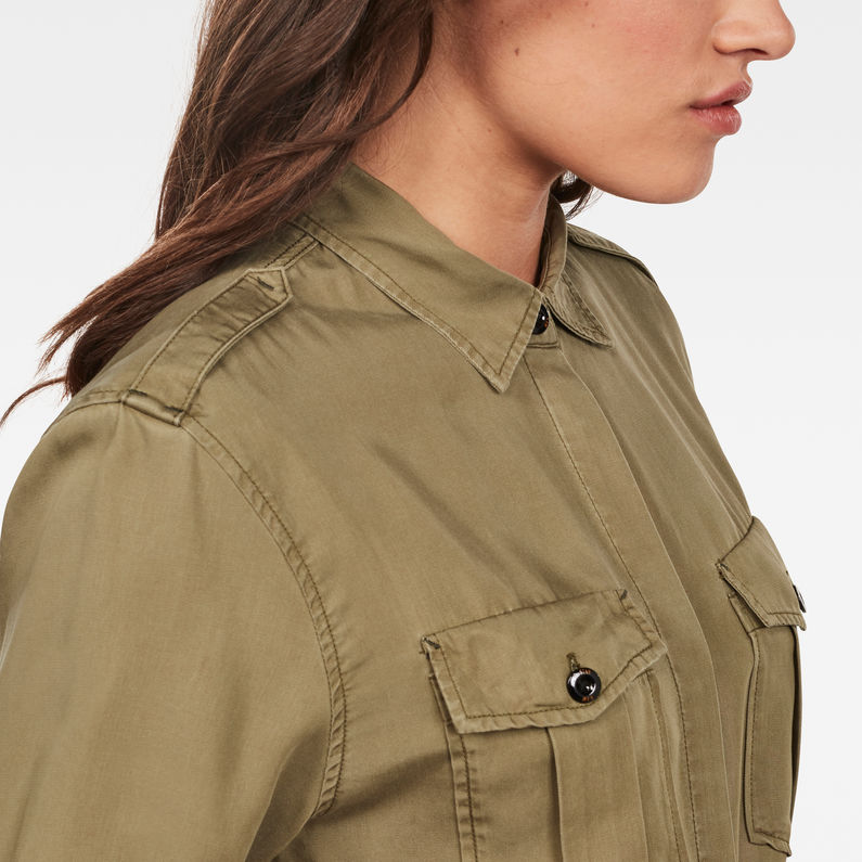 G-Star RAW® Vestido camisero Rovic Maxi Verde detail shot