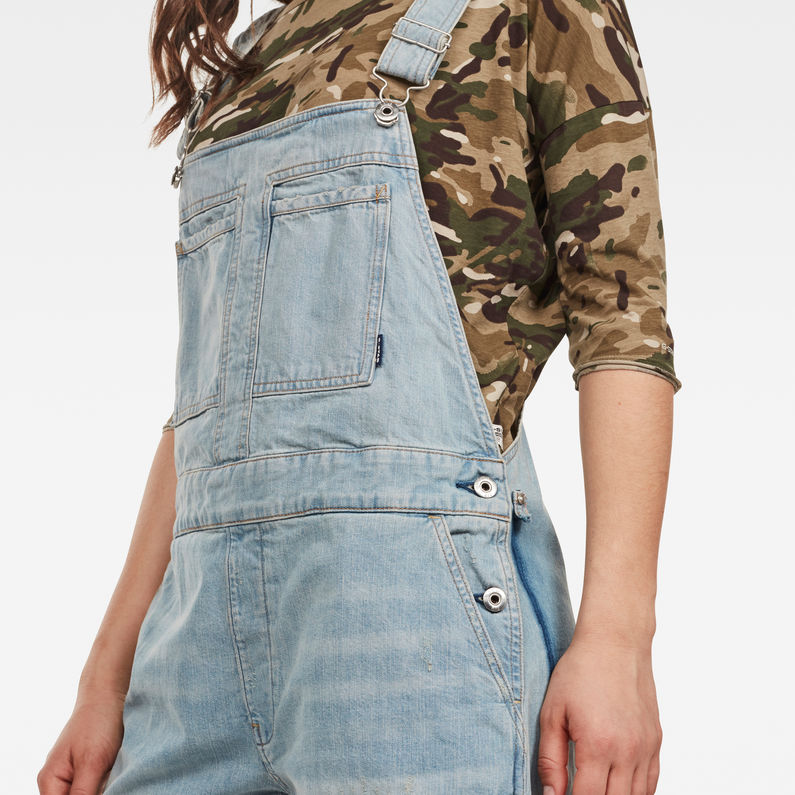 G-STAR® Faeroes Boyfriend Fit Shorts Latzhose Hellblau detail shot