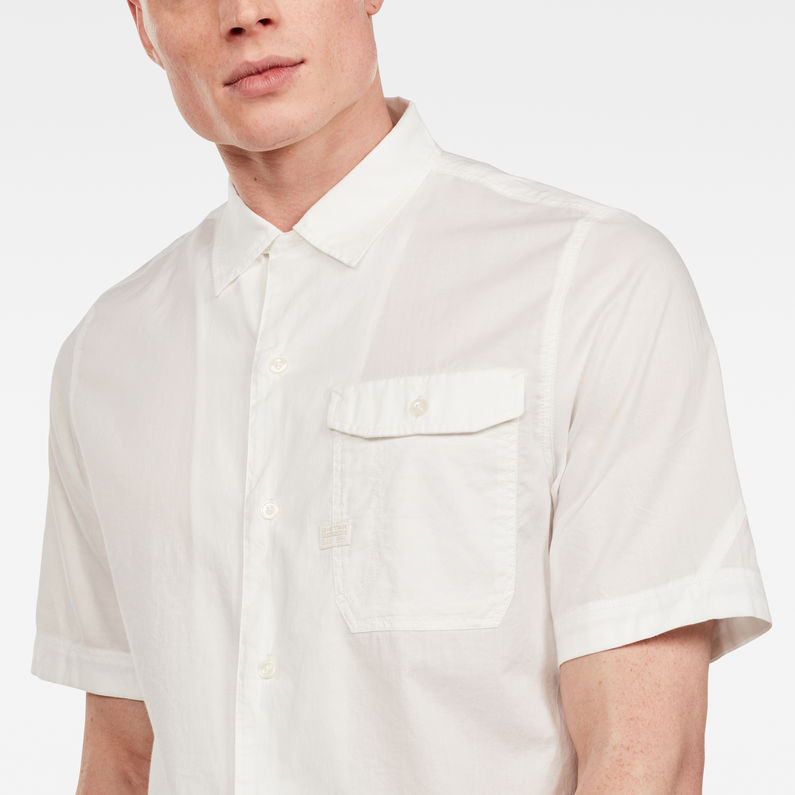 G-Star RAW® Camisa XPO Straight Service Blanco detail shot