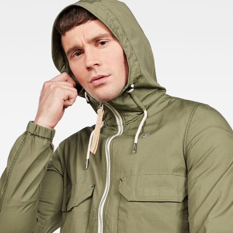 G-Star RAW® Xpo Hooded Overshirt Green detail shot