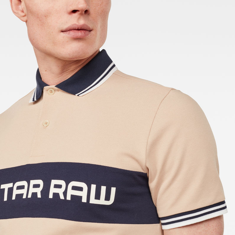 G-Star RAW® Color Block Slim Polo Pink detail shot