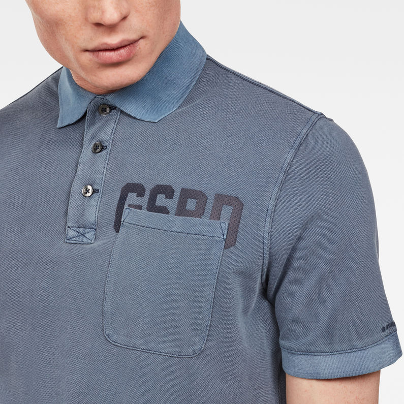 G-Star RAW® Graphic 3 Pocket Polo Dark blue detail shot