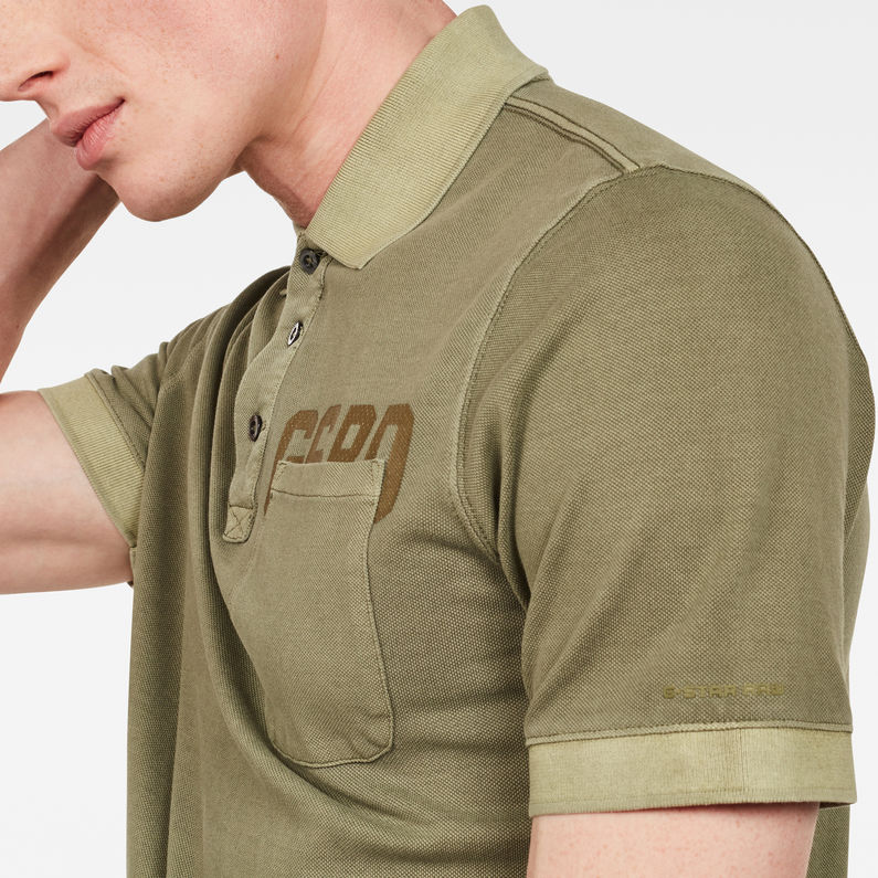 G-Star RAW® Graphic 3 Pocket Polo Green detail shot
