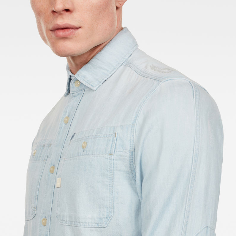 G-STAR® Kinec Straight Shirt Light blue detail shot