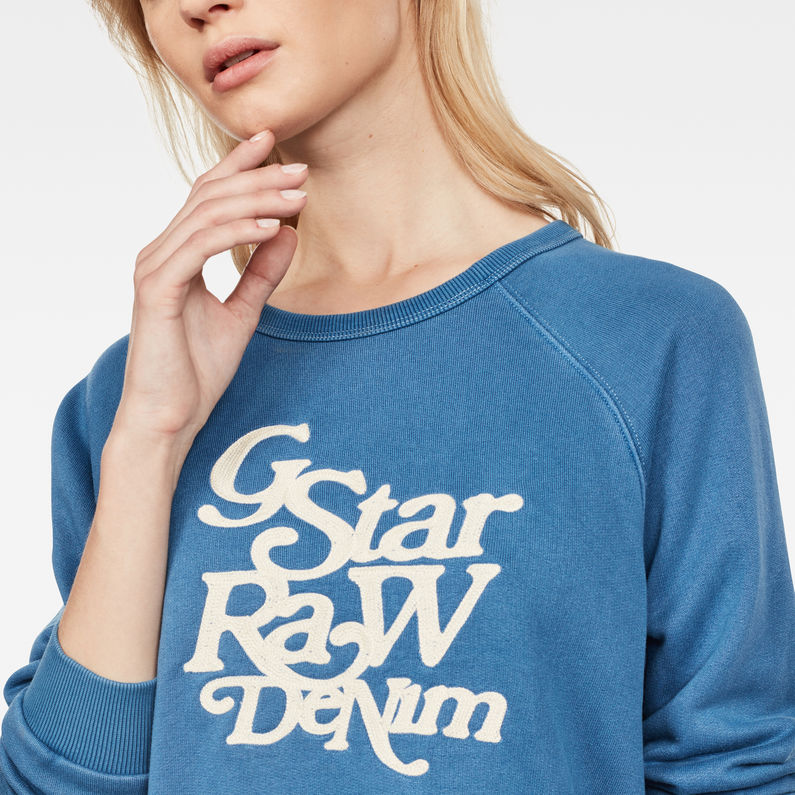 G-Star RAW® Graphic 11 Xzula Sweater Midden blauw detail shot