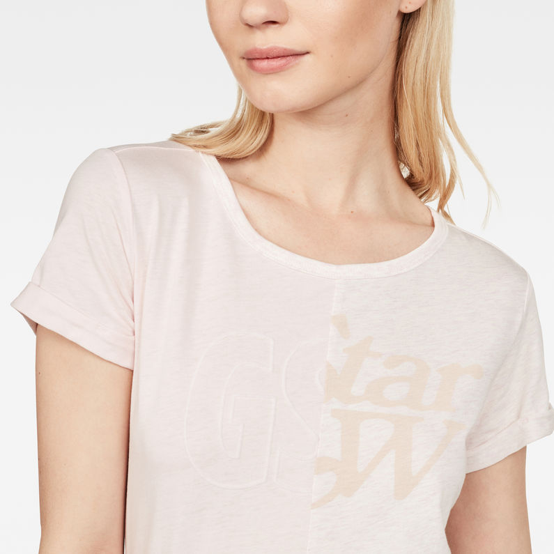 G-Star RAW® Graphic 16 Mysid Slim T-Shirt Pink detail shot