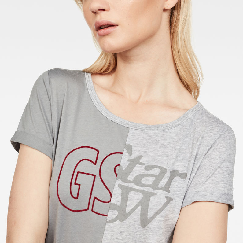 G-Star RAW® Graphic 16 Mysid Slim T-shirt Grey detail shot