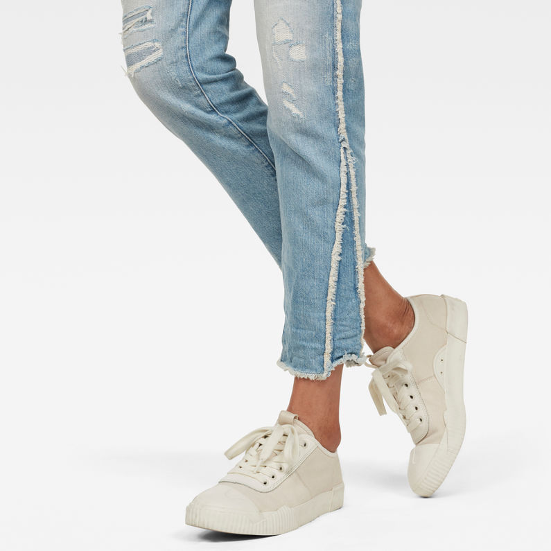 G-Star RAW® 3301 Fringe High Straight Jeans Light blue detail shot