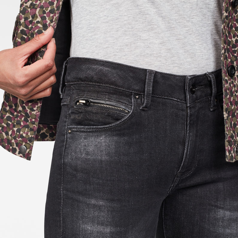 G-Star RAW® 3301 Studs Mid Skinny Jeans Grey detail shot