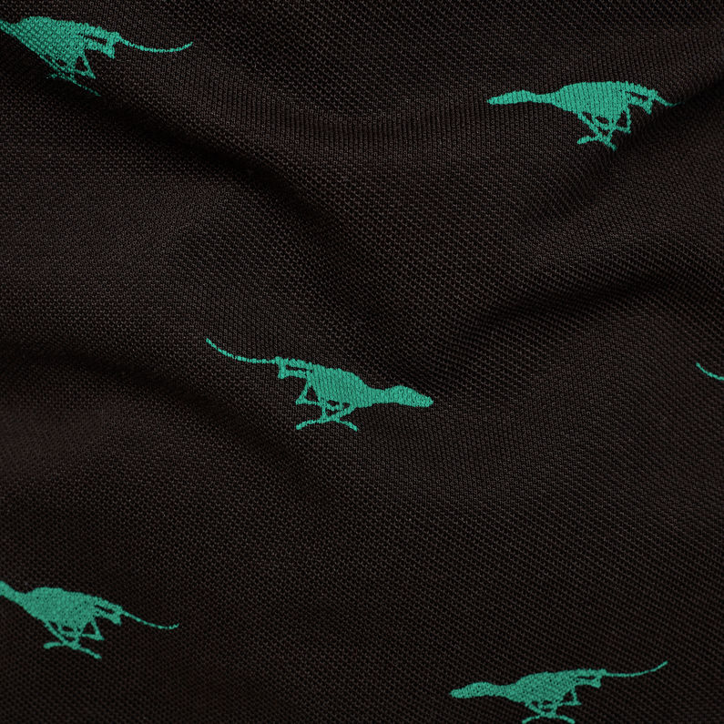G-STAR® Run Dog Print Slim Polo Black fabric shot