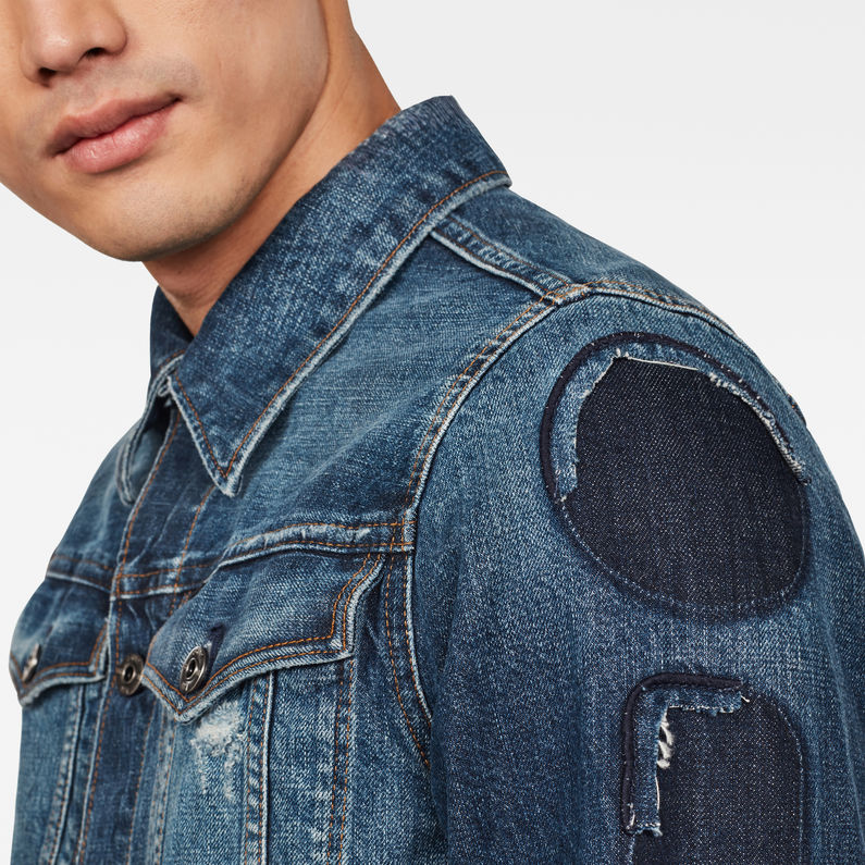G-Star RAW® 3301 Badges Slim Jacke Mittelblau detail shot