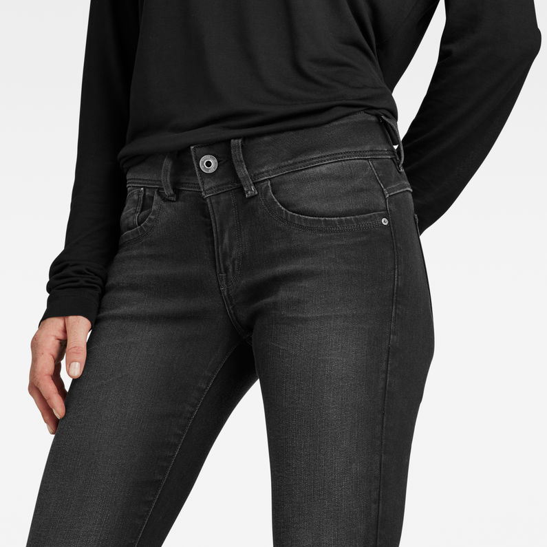 G-Star RAW® Lynn Mid Waist Skinny Jeans Gris