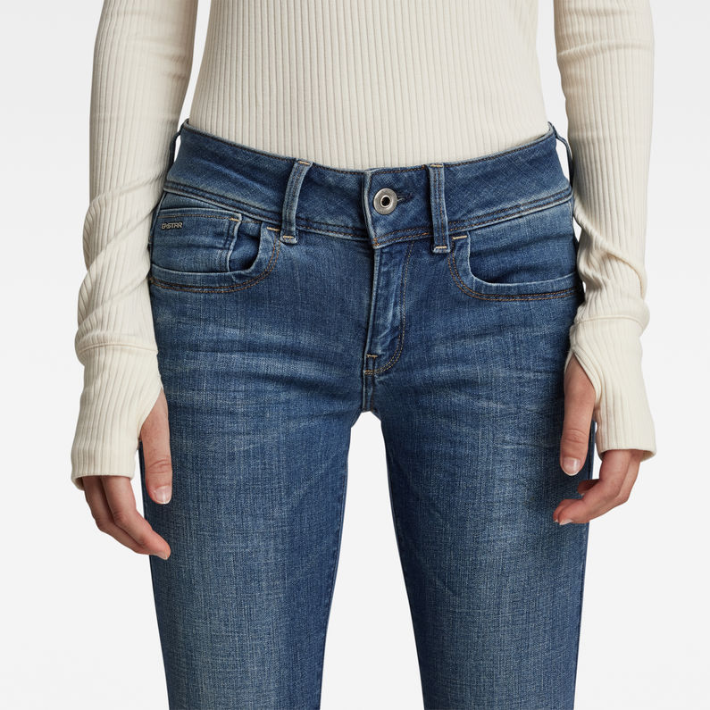 G-Star RAW® Lynn Mid Super Skinny Jeans Mittelblau detail shot