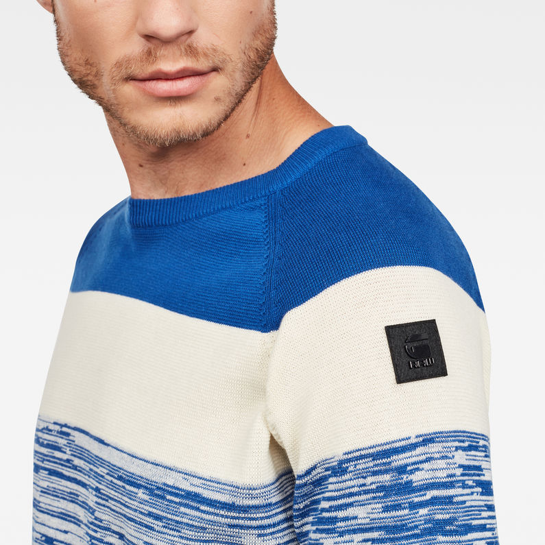G-Star RAW® Core Straight Stripe Knit Dunkelblau detail shot