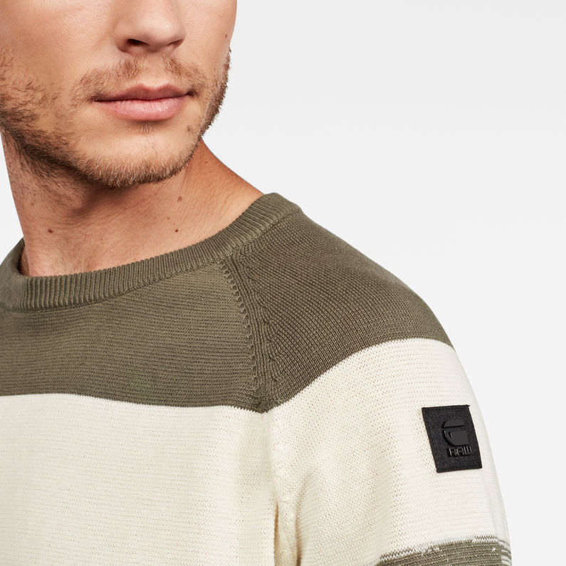 G-Star RAW® Core Straight Stripe Knit Green detail shot