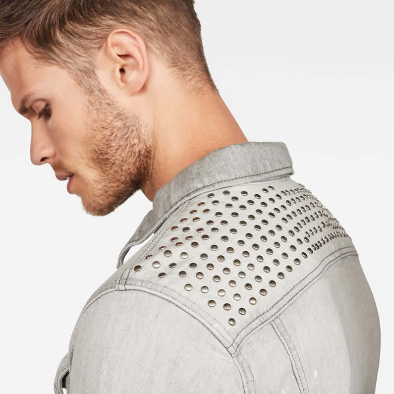 G-Star RAW® 3301 Studs Zip Slim Jacket Light blue detail shot