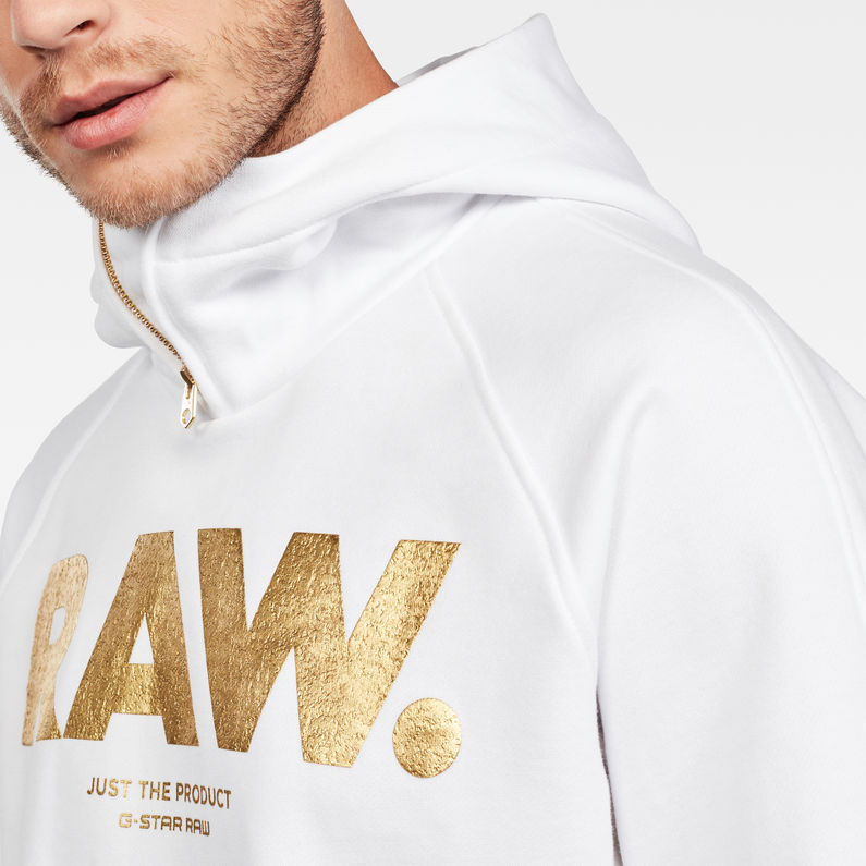 G-Star RAW® Cadet Strett Hooded Sweater Wit detail shot