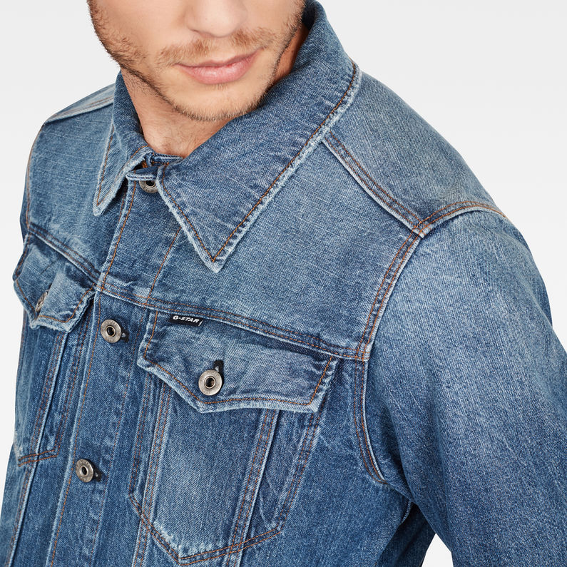 G-Star RAW® 3301 Slim Jacket Mittelblau detail shot
