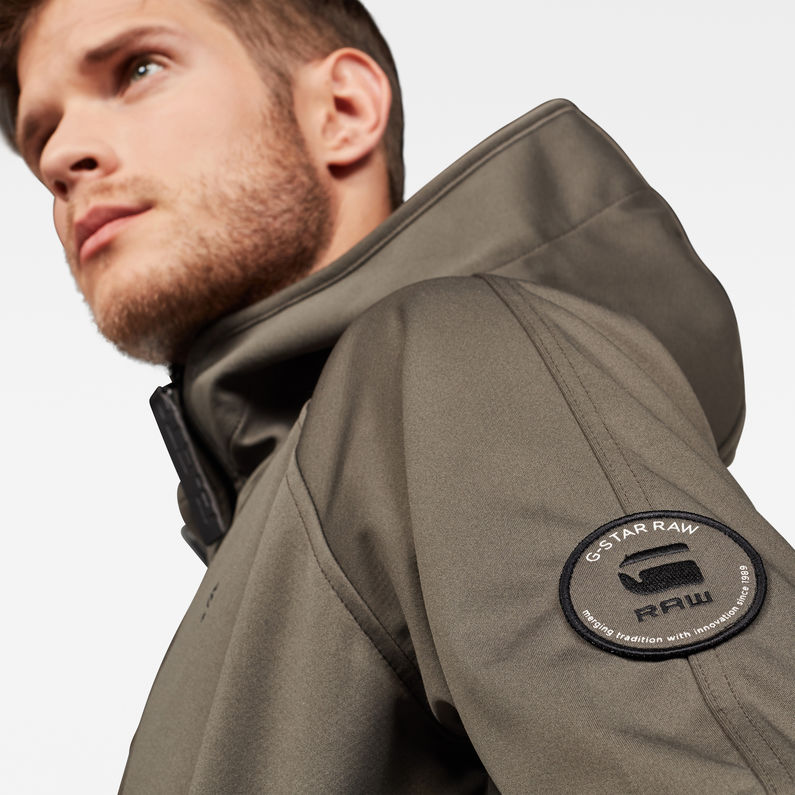 G-Star RAW® Meefic Hooded Overshirt Grau detail shot