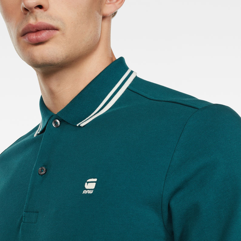 G-Star RAW® Polo Dunda Slim Stripe Vert inside view