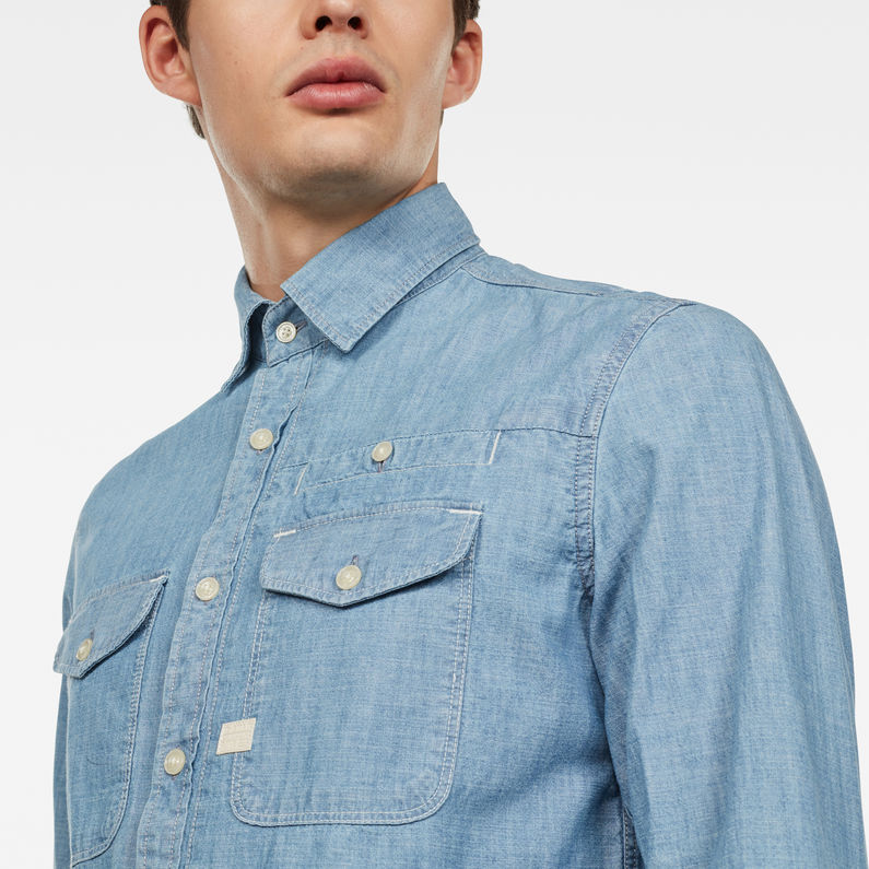 G-Star RAW® Camisa CPO Slim Azul intermedio detail shot