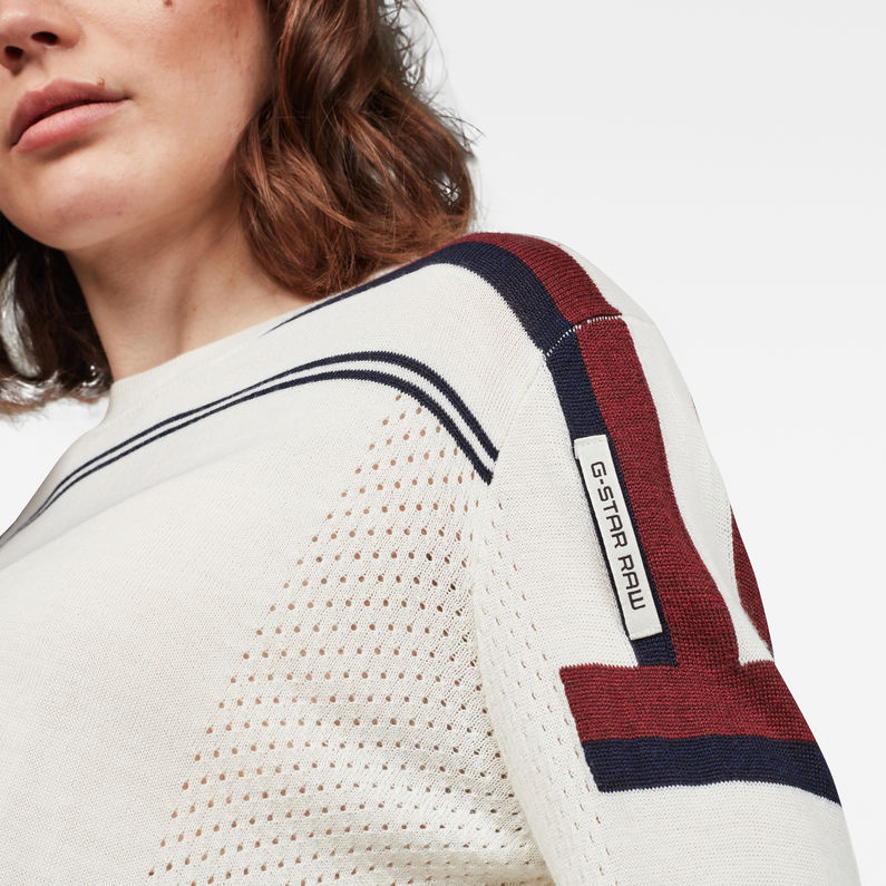 G-Star RAW® Siva Knitted Sweater Beige detail shot