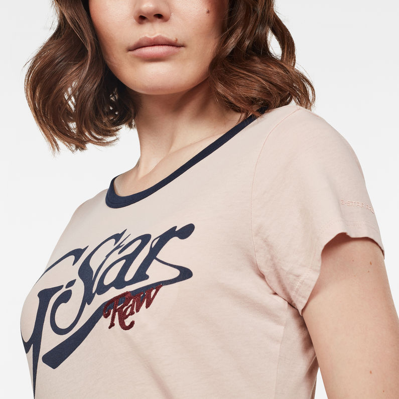 G-Star RAW® Graphic 27 Slim Top Pink detail shot