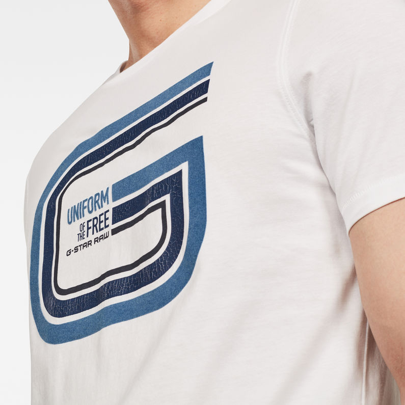 G-Star RAW® Graphic 9 Slim T-Shirt Weiß detail shot