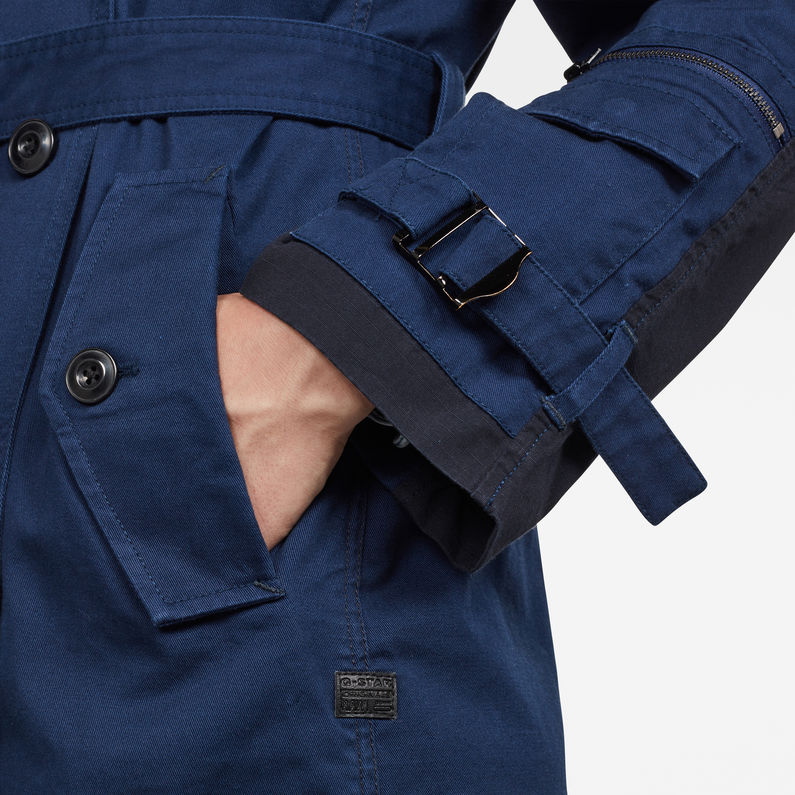 G-Star RAW® Duty Classic Trench Jacket ダークブルー detail shot