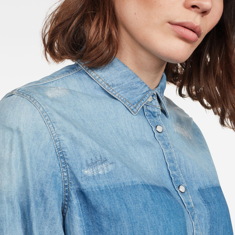G-STAR® Remi Boyfriend Shirt Medium blue inside view