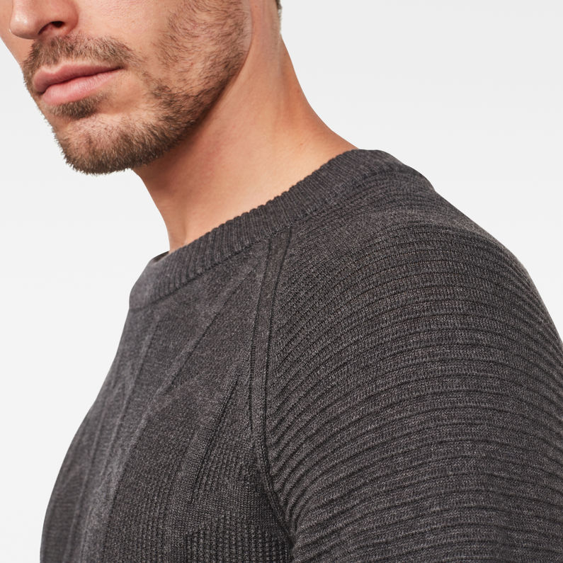 G-Star RAW® Sweat Suzaki Biker Knitted Gris detail shot