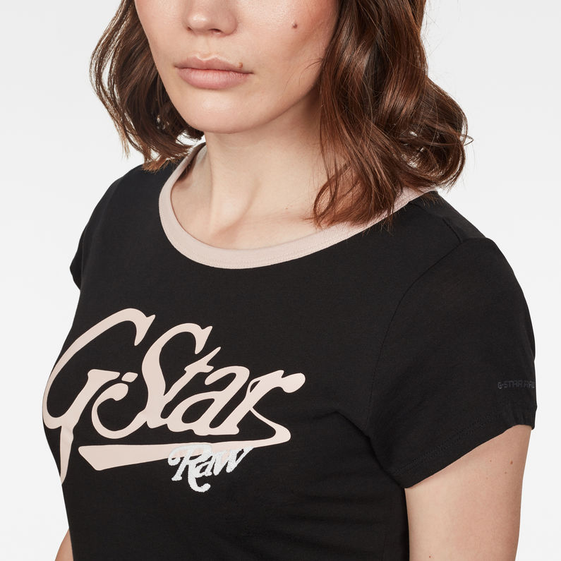 G-Star RAW® Graphic 27 Slim Top Black detail shot