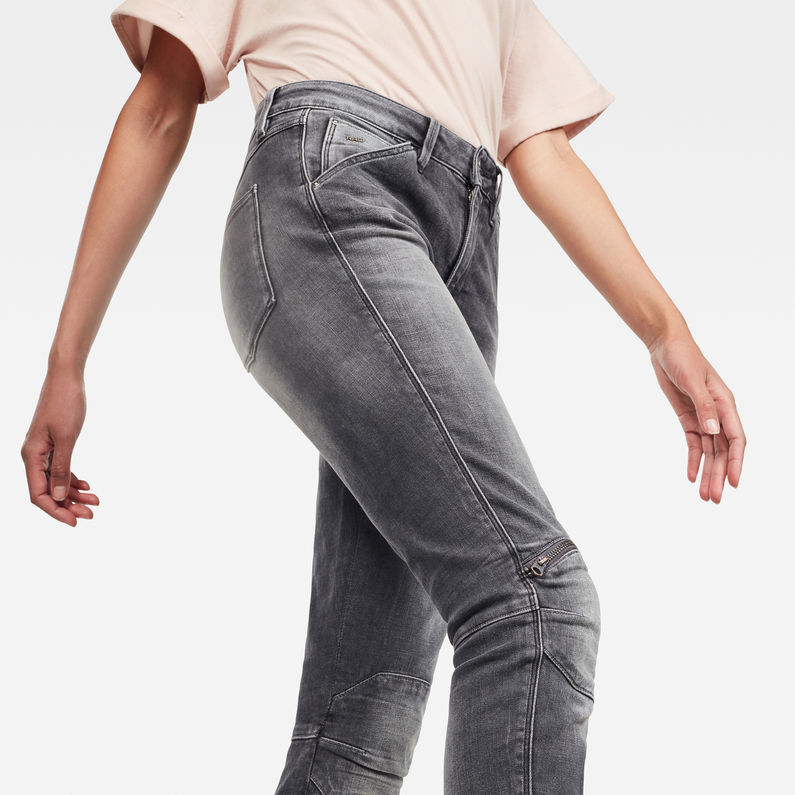 G-Star RAW® Jean 5622 Knee Zip High Skinny Noir detail shot