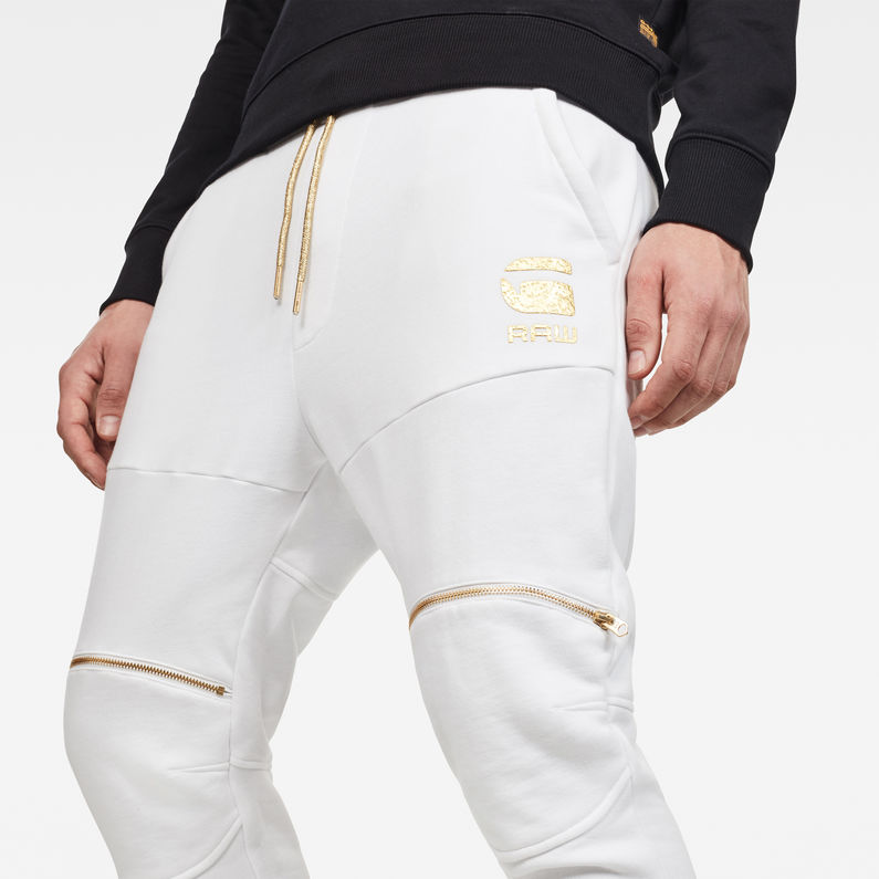 G-STAR® 5620 Zip Knee Sweatpants White detail shot