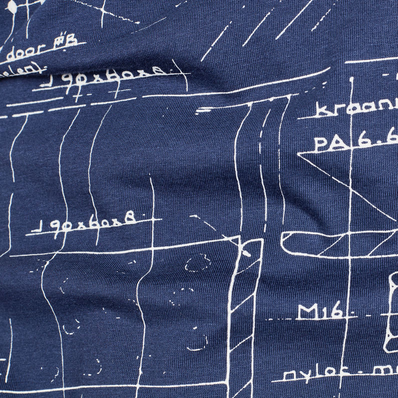 G-Star RAW® T-shirt Salant Loose Bleu foncé fabric shot