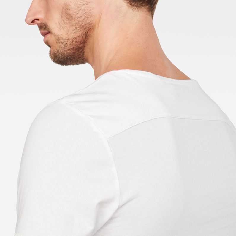 G-Star RAW® T-shirt Alkyne Slim U-Neck Blanc detail shot