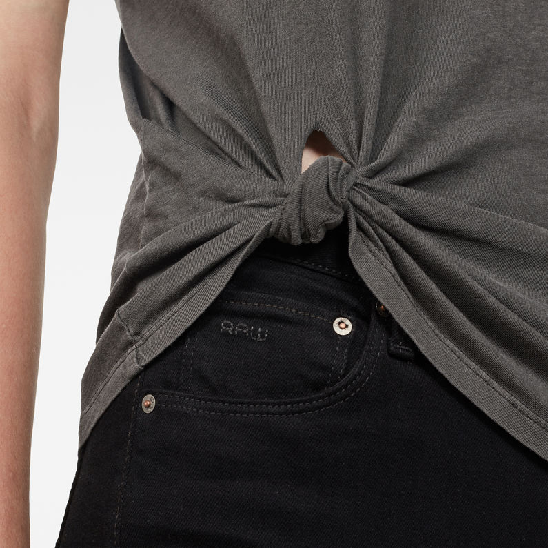G-Star RAW® Graphic 23 Caper Knotted Top Schwarz detail shot