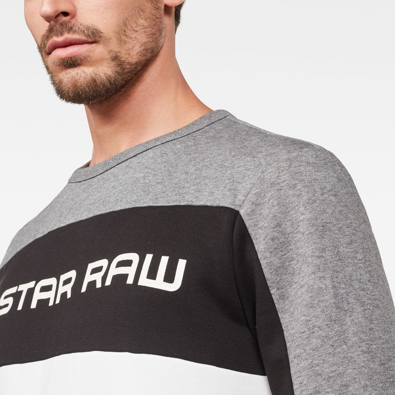 G-Star RAW® Swando New Block Sweater Grey detail shot