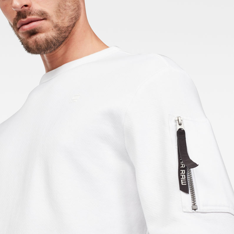 G-Star RAW® T-shirt Stalt Zip Pocket Relaxed Blanc