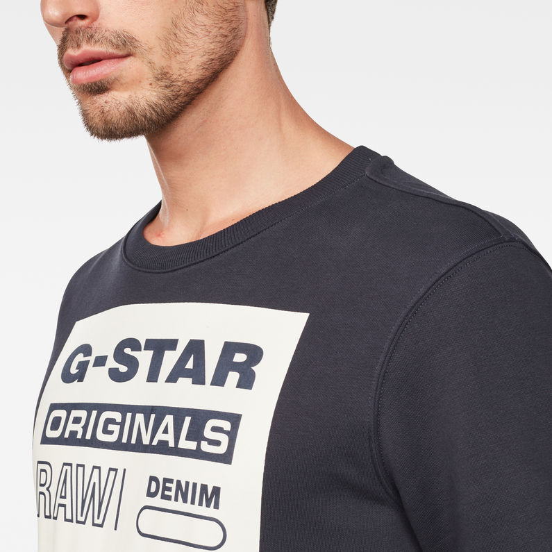 G-Star RAW® Loaq Core Sweater Dark blue detail shot