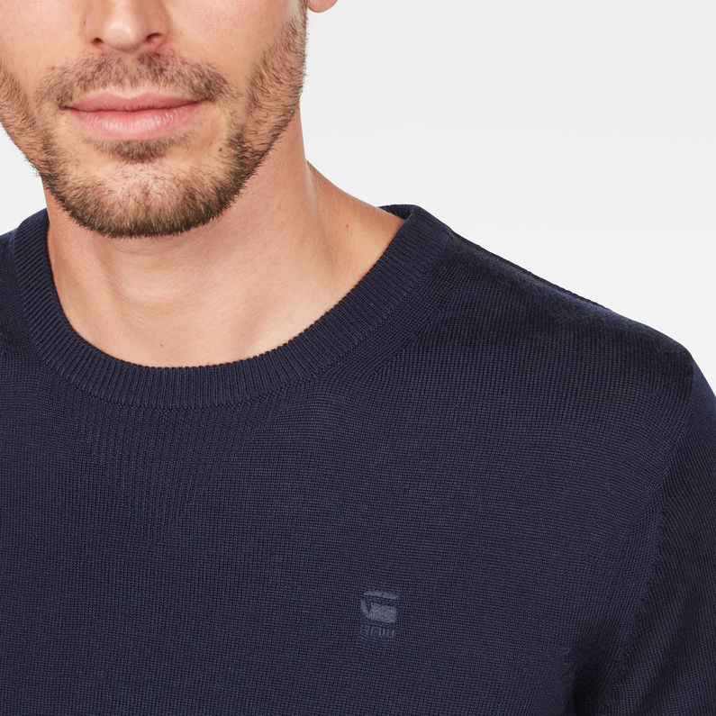 G-STAR® Washable Merino Knit Dark blue detail shot